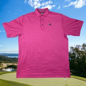 FootJoy Shirt Mens Large Pink Polo Golf Club Embroidered Dri Fit FJ Outdoor